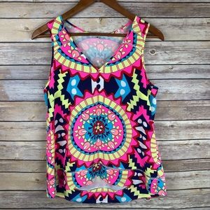 Annie Griffin | Kaleidoscope Neon Silk Top Size S